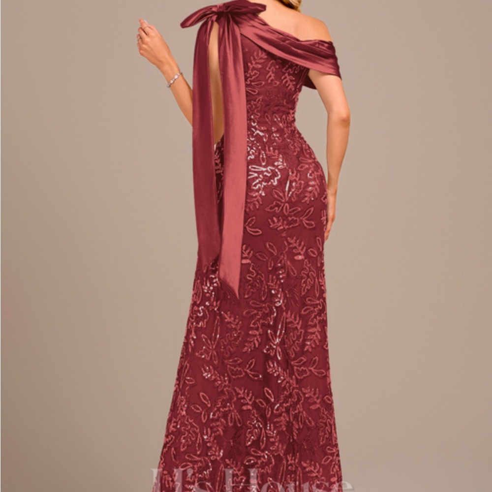 Sequin Asymmetrical One Shoulder Gown